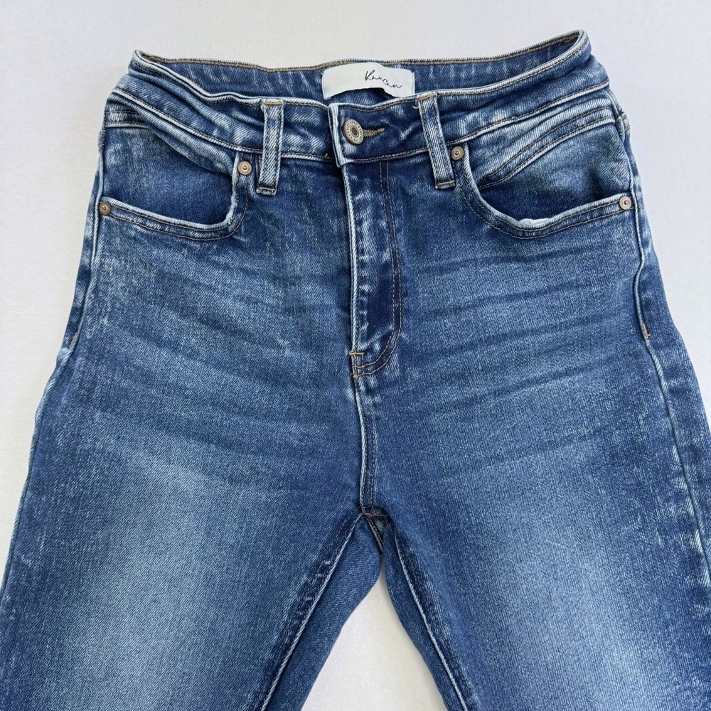 Kancan High Rise Distressed Skinny Jeans Medium Acid Wash Women 5/26